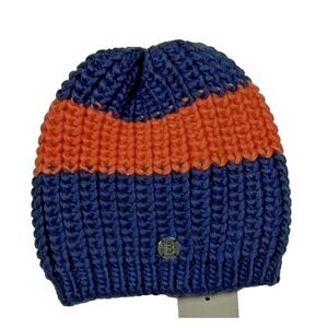 BENCH Ribbed Knit Beanie Skull‎ Cap Skater Hat One Size Unisex Blue Orange NWT